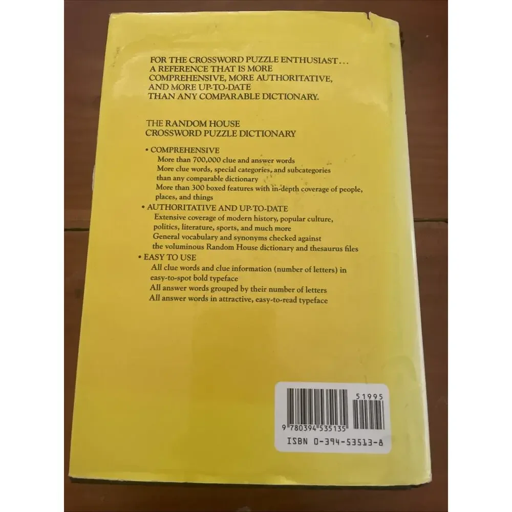 Random House Webster's Crossword Puzzle Dictionary by Stephen Elliott and RH...